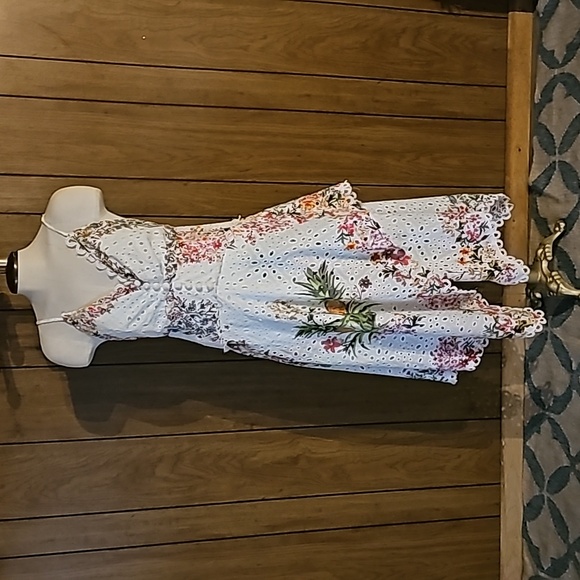 Farm Rio Delicate Forest Scarves Midi Dress - Picture 3 of 7